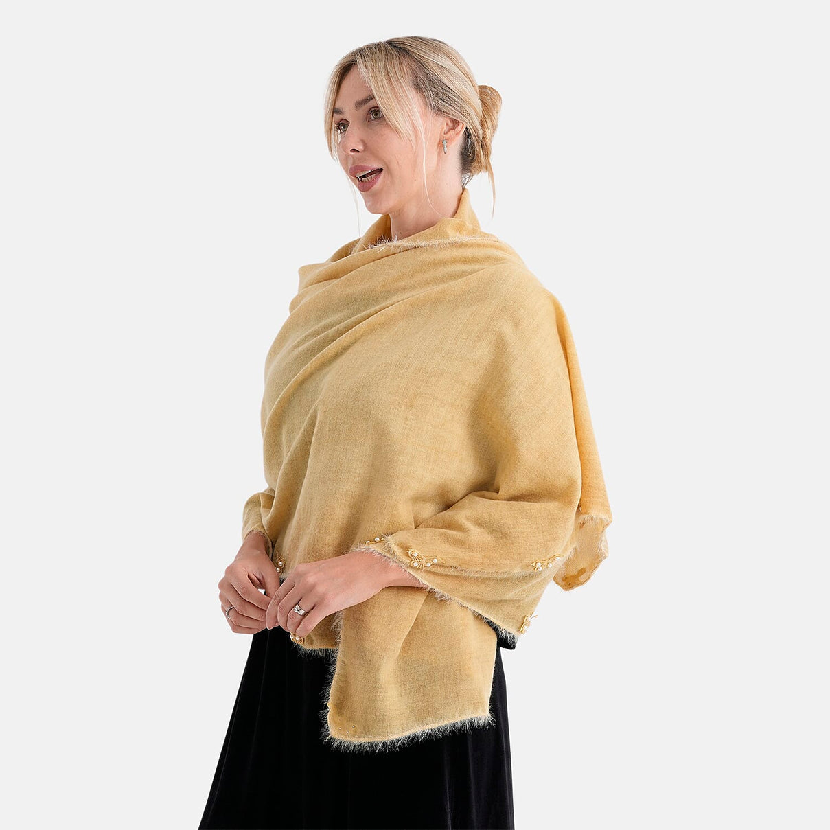 Limited Collection Embellished Season Shawl Shawl (180 x 70 Cm) - Yellow V32520766 3