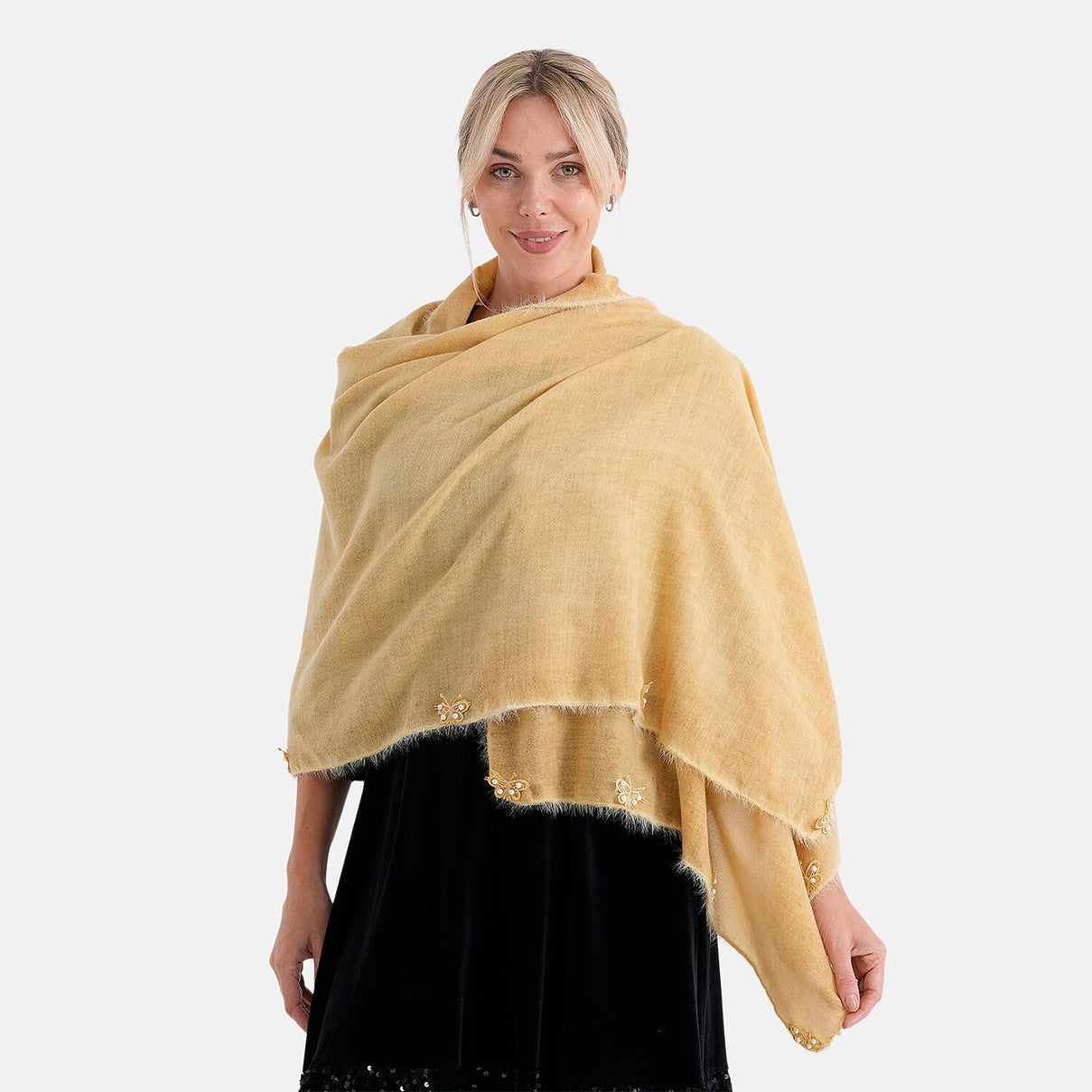 Limited Collection Embellished Season Shawl Shawl (180 x 70 Cm) - Yellow V32520766 4