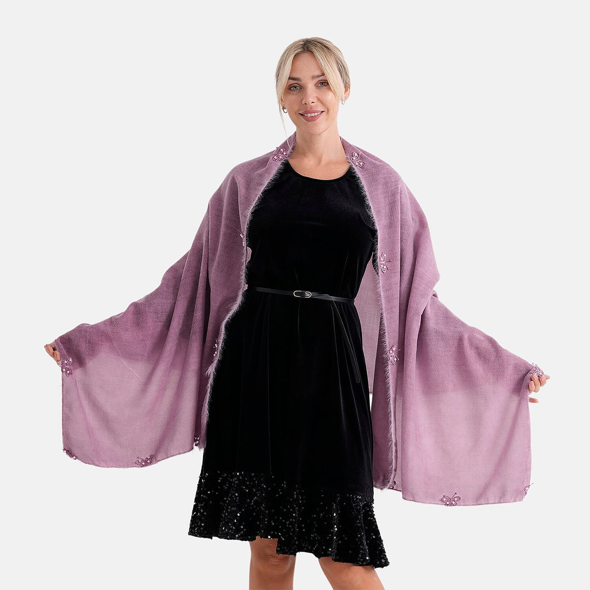 Limited Collection Embelished Season Shawl Shawl (180 x 70 Cm) - Purple 8354216 0