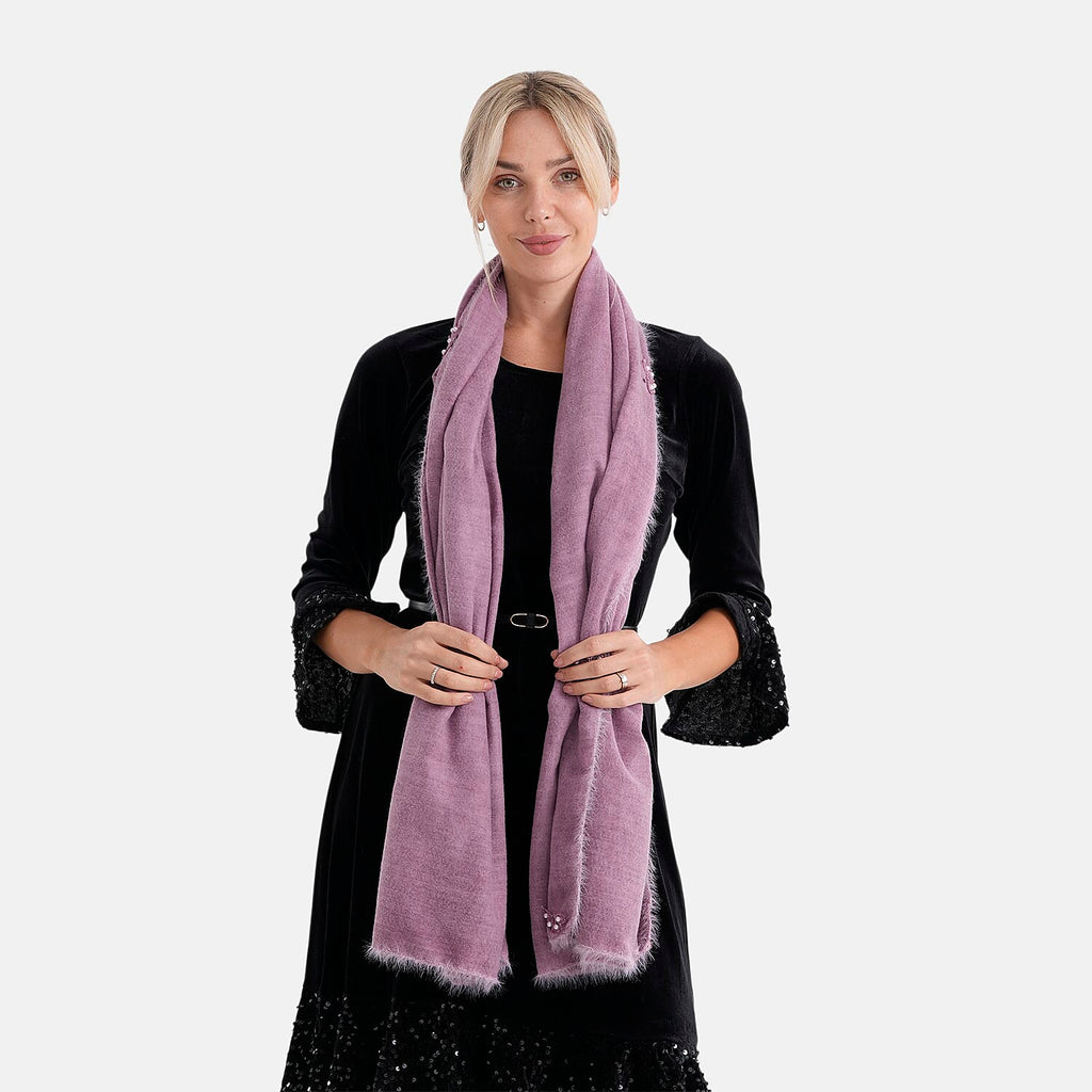 Limited Collection Embelished Season Shawl Shawl (180 x 70 Cm) - Purple