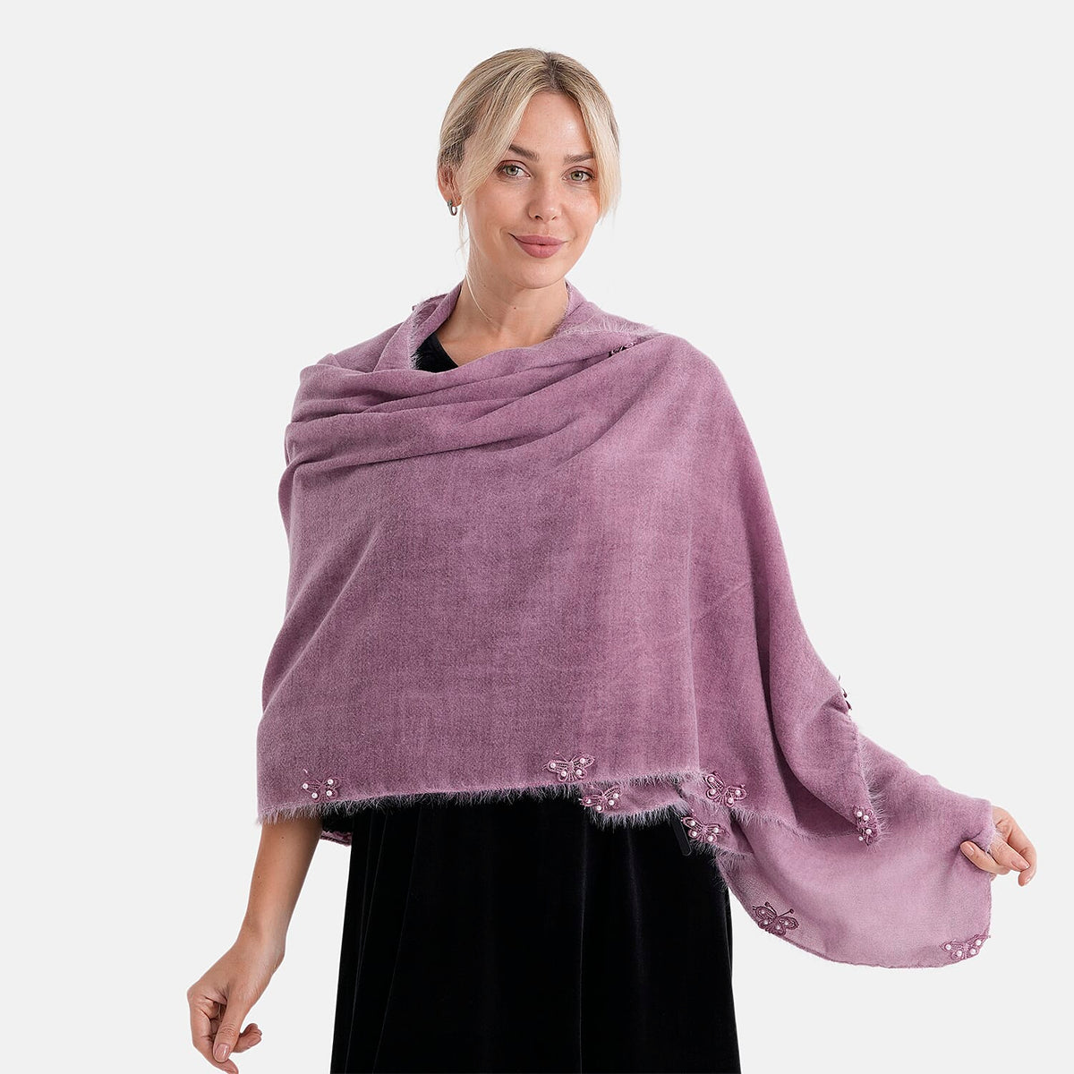 Limited Collection Embelished Season Shawl Shawl (180 x 70 Cm) - Purple 8354216 4