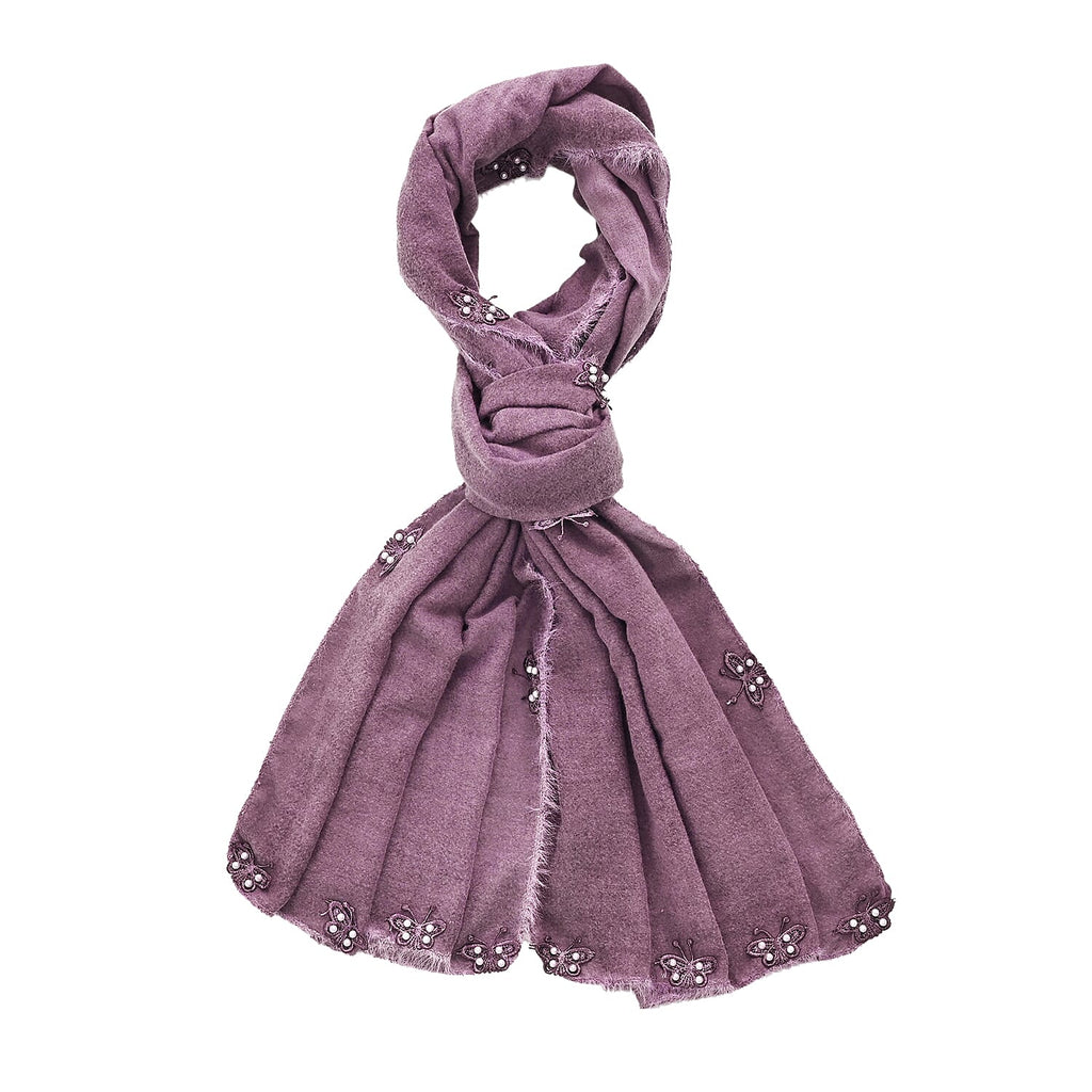 Limited Collection Embelished Season Shawl Shawl (180 x 70 Cm) - Purple