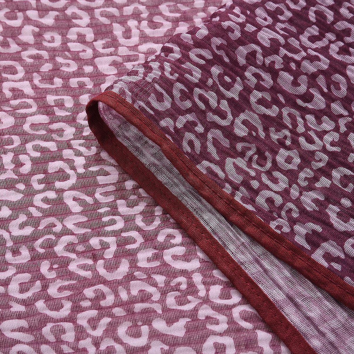 Leopard Print Evening Shawl (180 x 70 cm) - Purple 8354946 8