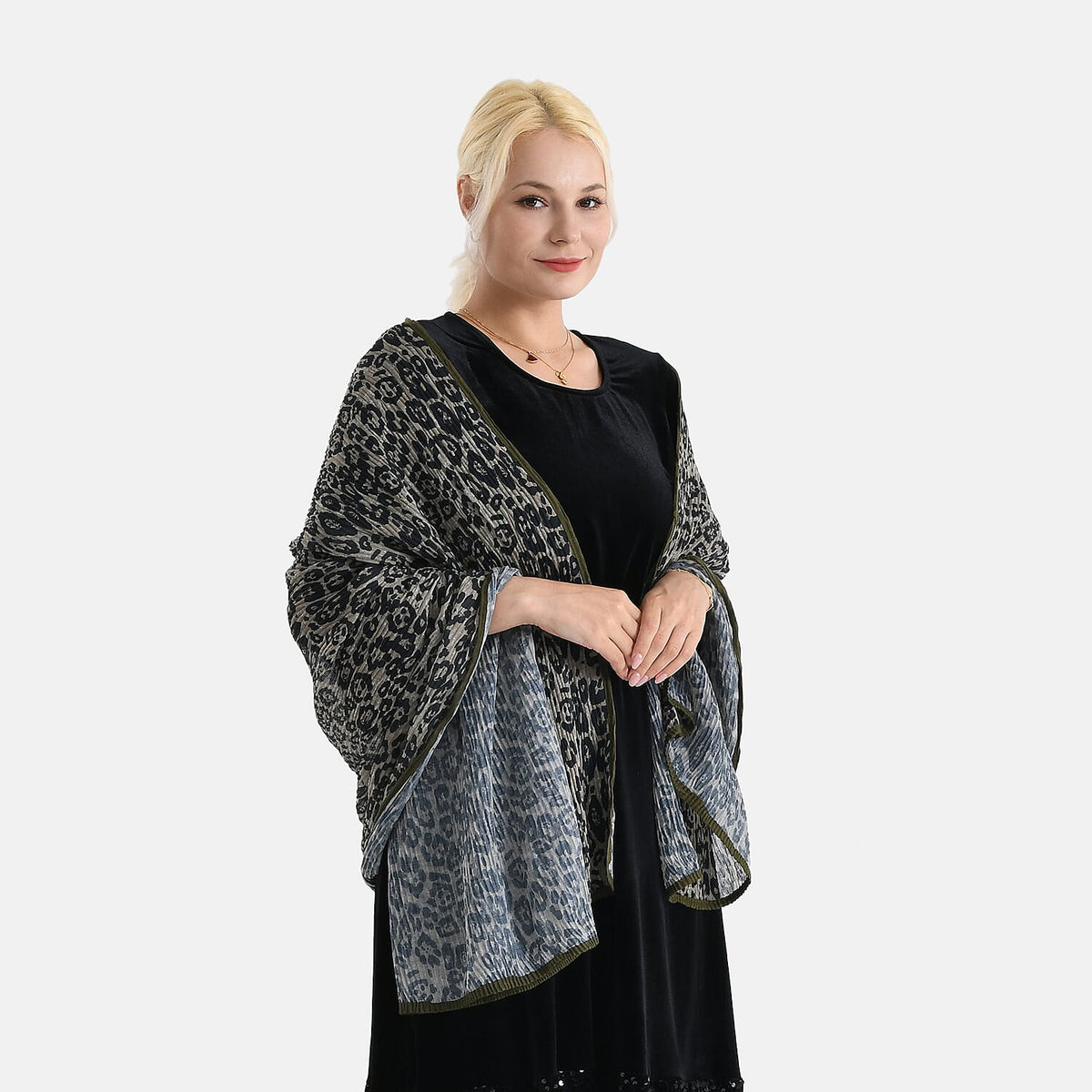Limited Collection Evening Shawl (180 x 70 cm) - Khaki V32701660 0
