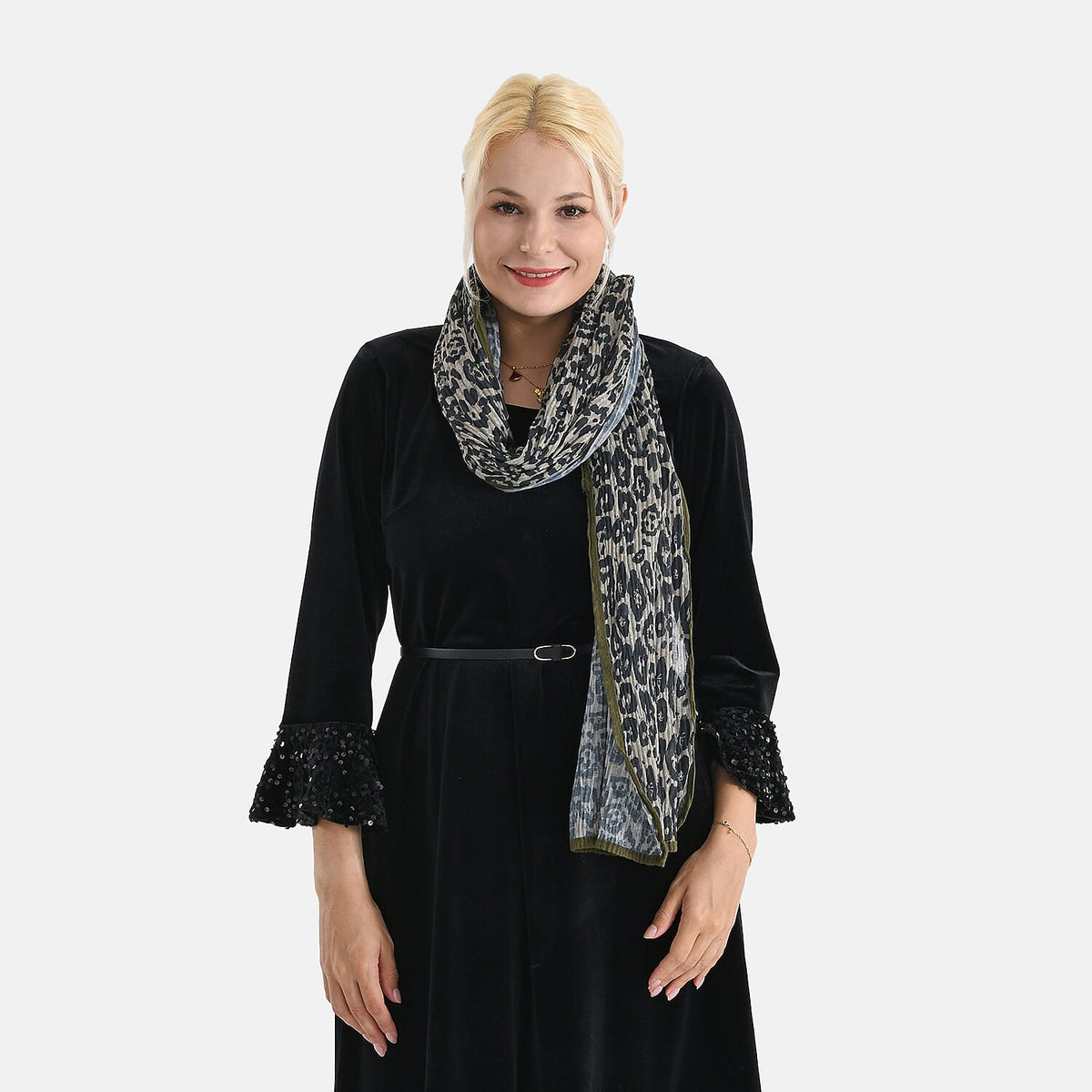 Limited Collection Evening Shawl (180 x 70 cm) - Khaki V32701660 4