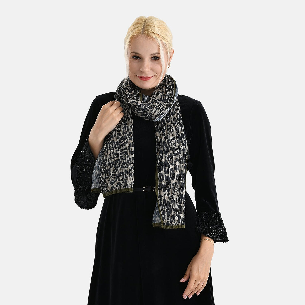 Limited Collection Evening Shawl (180 x 70 cm) - Khaki V32701660 5