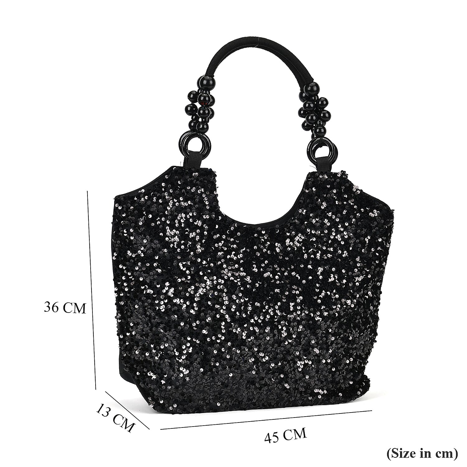 Sparkling Sequin Tote Bag (Size 45x10x36 cm) - Black 7756728 7