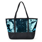 Sequin Tote Bag (Size 45x14x29 cm) - Teal