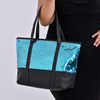 Sequin Tote Bag (Size 45x14x29 cm) - Teal