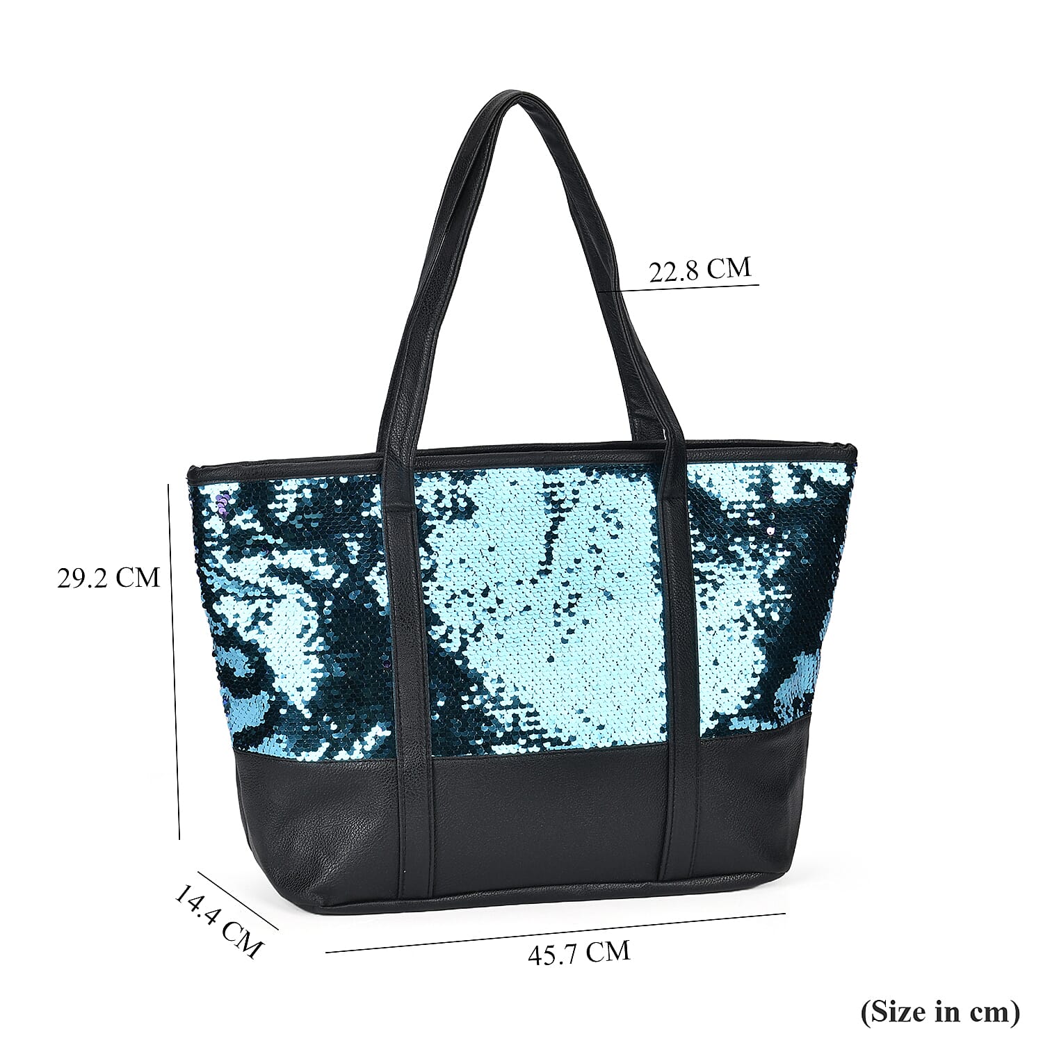 Sequin Tote Bag (Size 45x14x29 cm) - Teal 7853771 15
