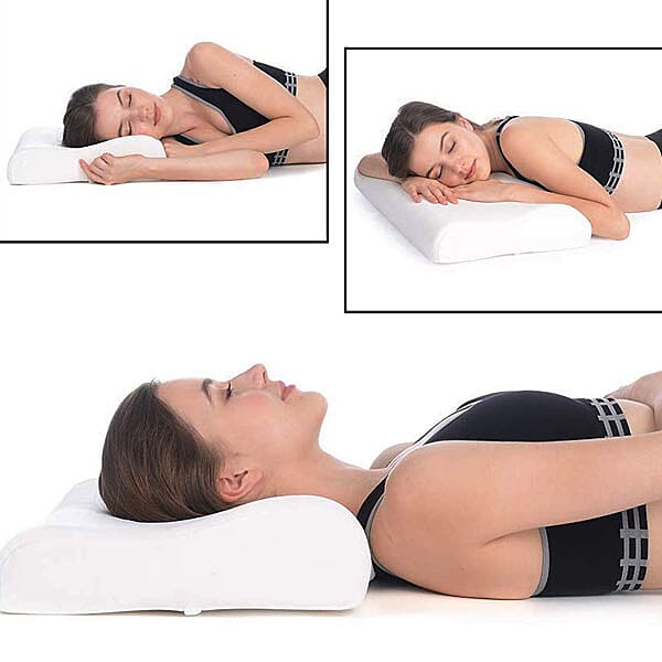 100% Natural Latex and Contour Pillow (Size 55x37x9 Cm) - White 6346490 1