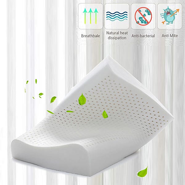 100% Natural Latex and Contour Pillow (Size 55x37x9 Cm) - White 6346490 2