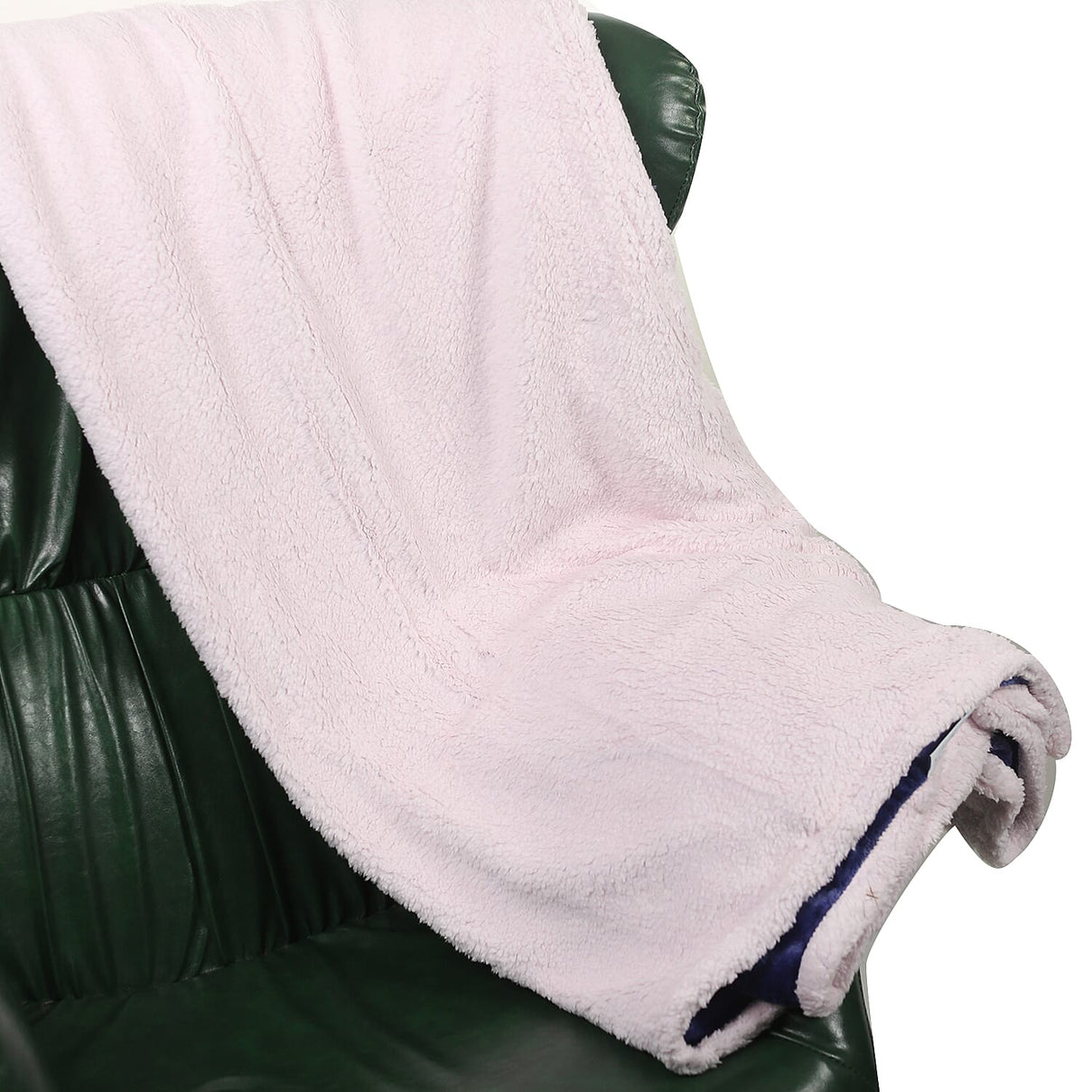 Double Layer Indigo and Baby Pink Sherpa Blanket 420Gsm (Size 200x160cm) 3872484 2