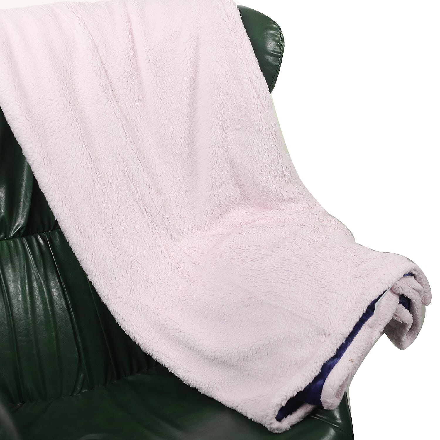 Double Layer Indigo and Baby Pink Sherpa Blanket 420Gsm (Size 200x160cm) 3872484 2