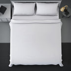 4 Piece Set - Solid Microfibre Double Size 1 Flat Sheet (230x265cm), 1 Fitted Sheet (140x190cm) & 2 Pillowcase (50x75cm)