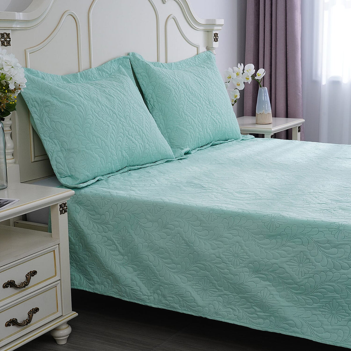 Pinsonic Quilt (Size King) and 2 Pillow Case - Mint Colour 3813511 2