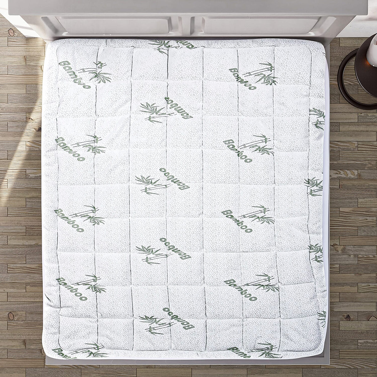 Polyester Patterned Mattress Pad  - White 7272353 1
