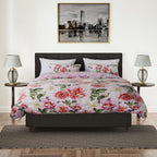 3 Piece Floral Printed Duvet Cover Set (Includes 1 Cover & 2 Pillowcases (Double Size, 200x200 cm) - White and Multi