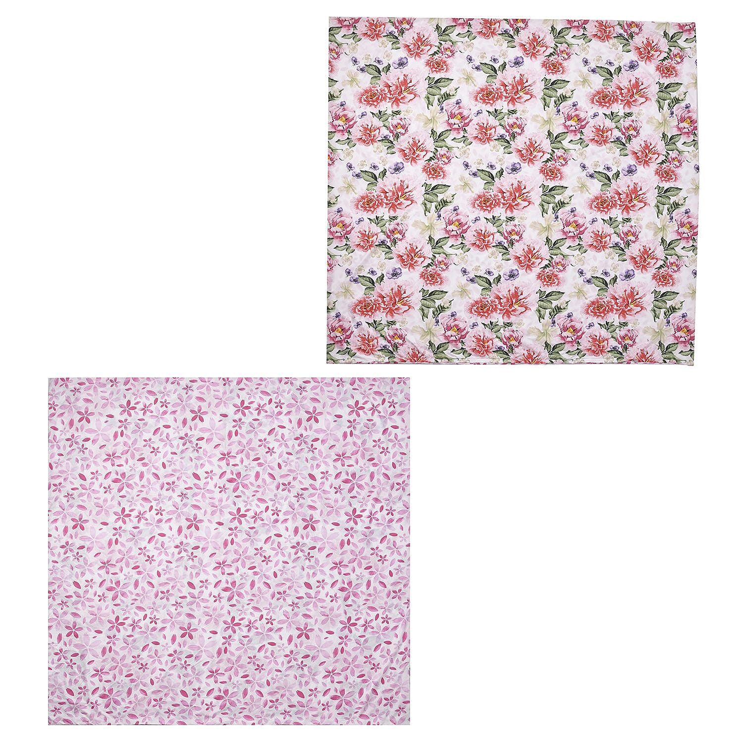 3 Piece Floral Printed Duvet Cover Set  - White and Multi 7365523 5