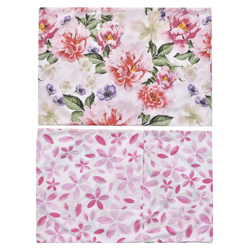 3 Piece Floral Printed Duvet Cover Set (Includes 1 Cover & 2 Pillowcases (Double Size, 200x200 cm) - White and Multi