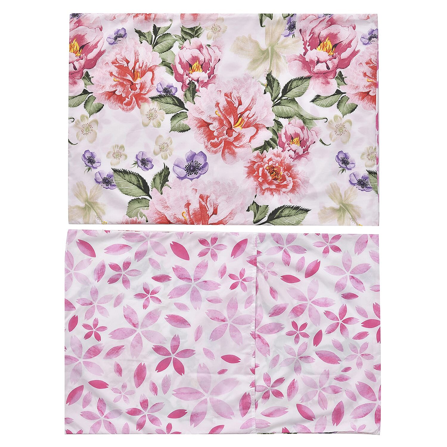 3 Piece Floral Printed Duvet Cover Set  - White and Multi 7365523 6