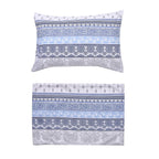 3 Piece Set - Printed Duvet Cover with 2 Pillow Cases (Double Size,200x200 cm) - Blue - White