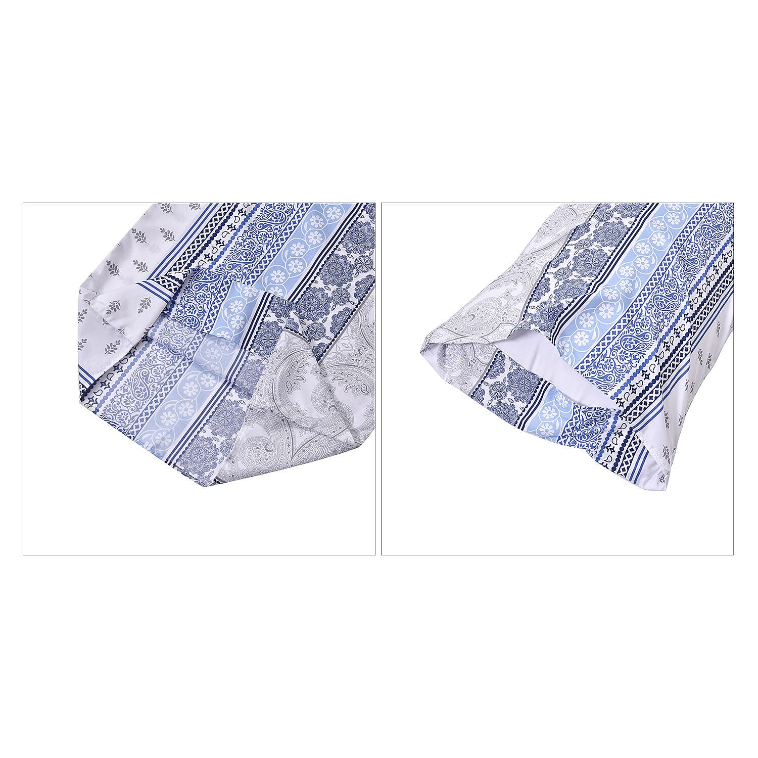 3 Piece Set - Printed Duvet Cover with 2 Pillow Cases (Double Size,200x200 cm) - Blue - White 7371804 6