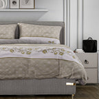 3 Piece Set - Printed Duvet Cover (Double Size, 200x200 cm) With 2 Pillow Cases (Size 75x50 cm) - Olive