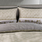 3 Piece Set - Printed Duvet Cover (Double Size, 200x200 cm) With 2 Pillow Cases (Size 75x50 cm) - Olive