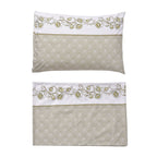 3 Piece Set - Printed Duvet Cover (Double Size, 200x200 cm) With 2 Pillow Cases (Size 75x50 cm) - Olive