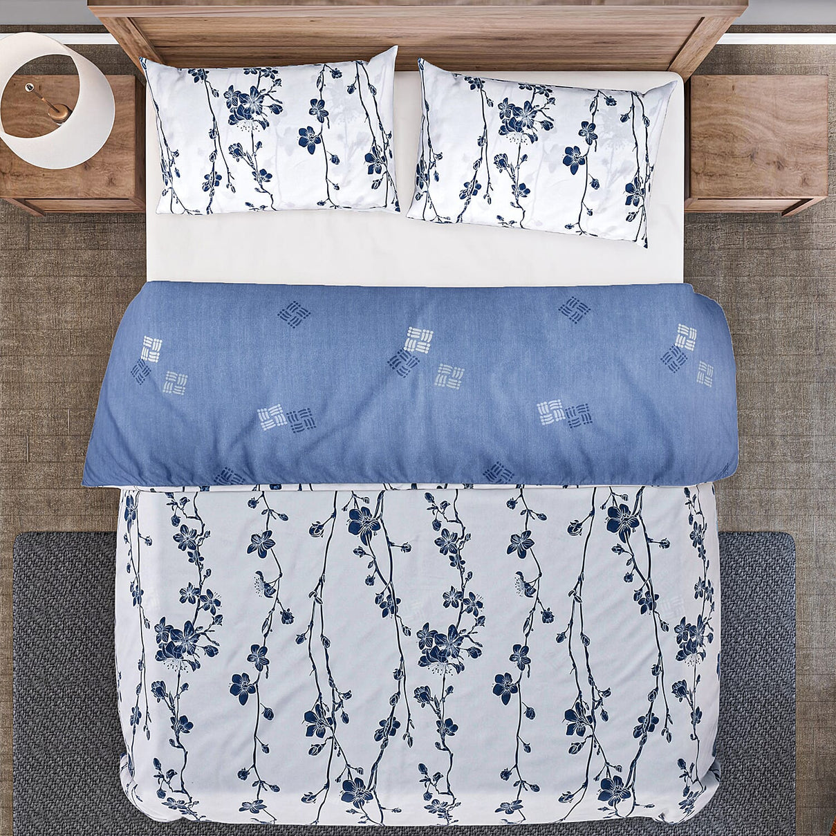 Set of 3 Floral Printed Duvet Cover and Pillow Case 7672045 3