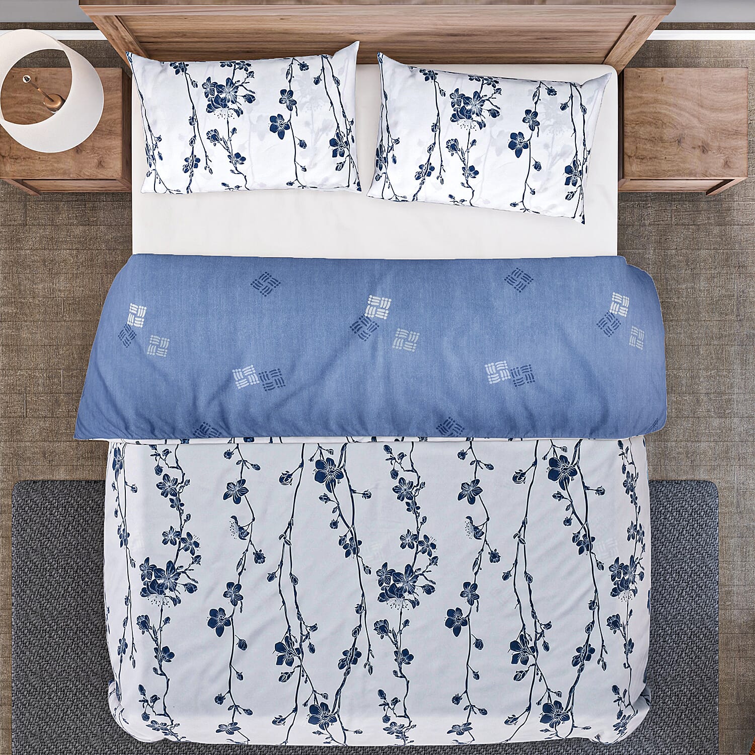 Set of 3 Floral Printed Duvet Cover and Pillow Case 7672045 3