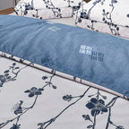Set of 3 Floral Printed Duvet Cover with 2 Pillow Cases (Double Size 200x200 cm) - White