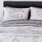 Set of 3 - Printed Duvet Cover with 2 Pillow Cases (King Size 225x220 cm) - White
