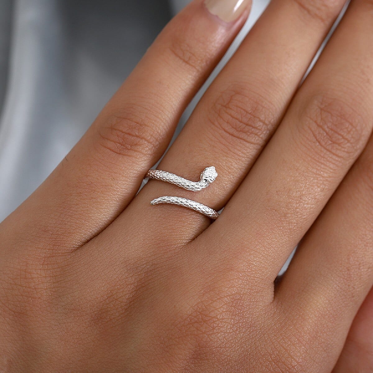 Serpent Design Crossover Ring in Sterling Silver 3815875 2