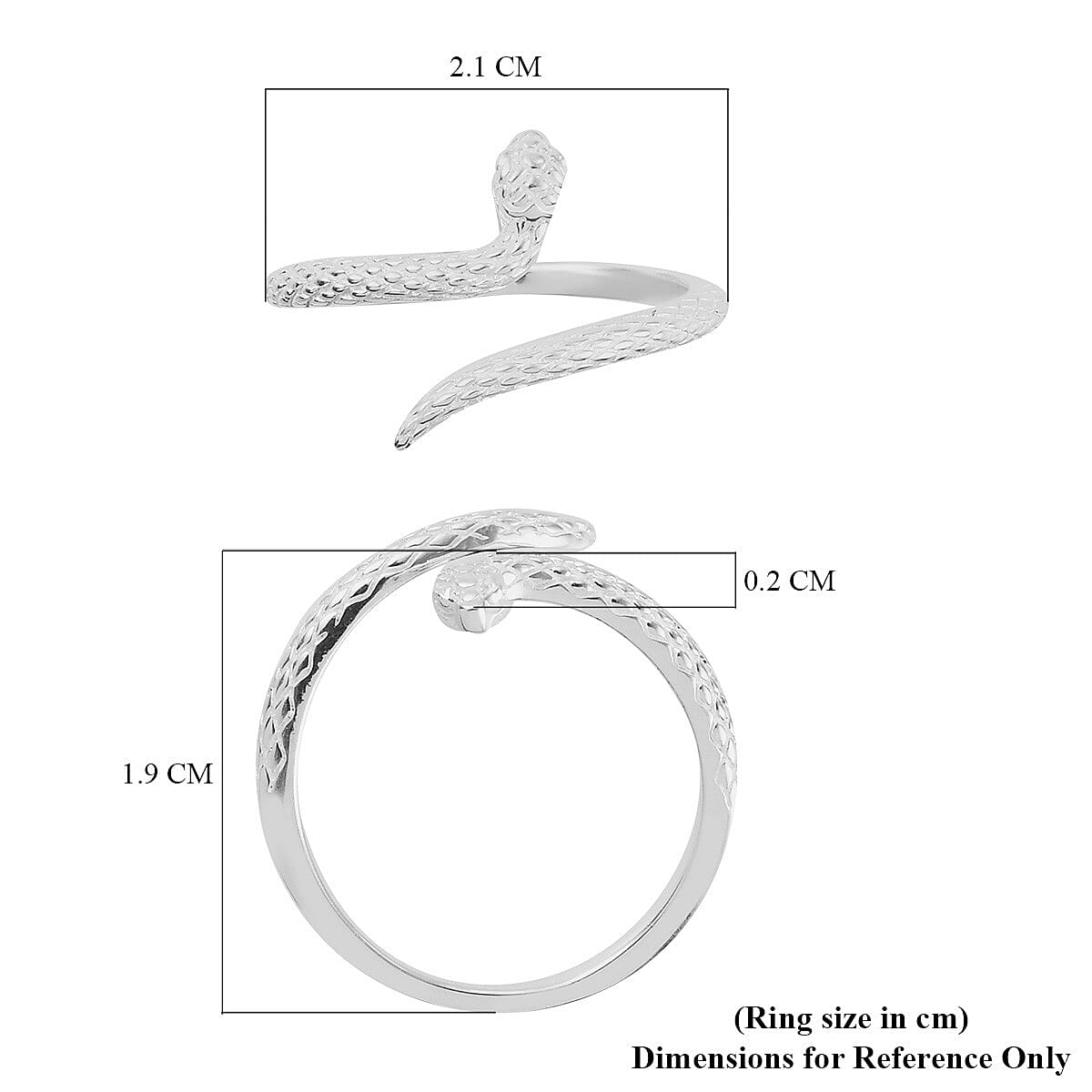 Serpent Design Crossover Ring in Sterling Silver 3815875 5