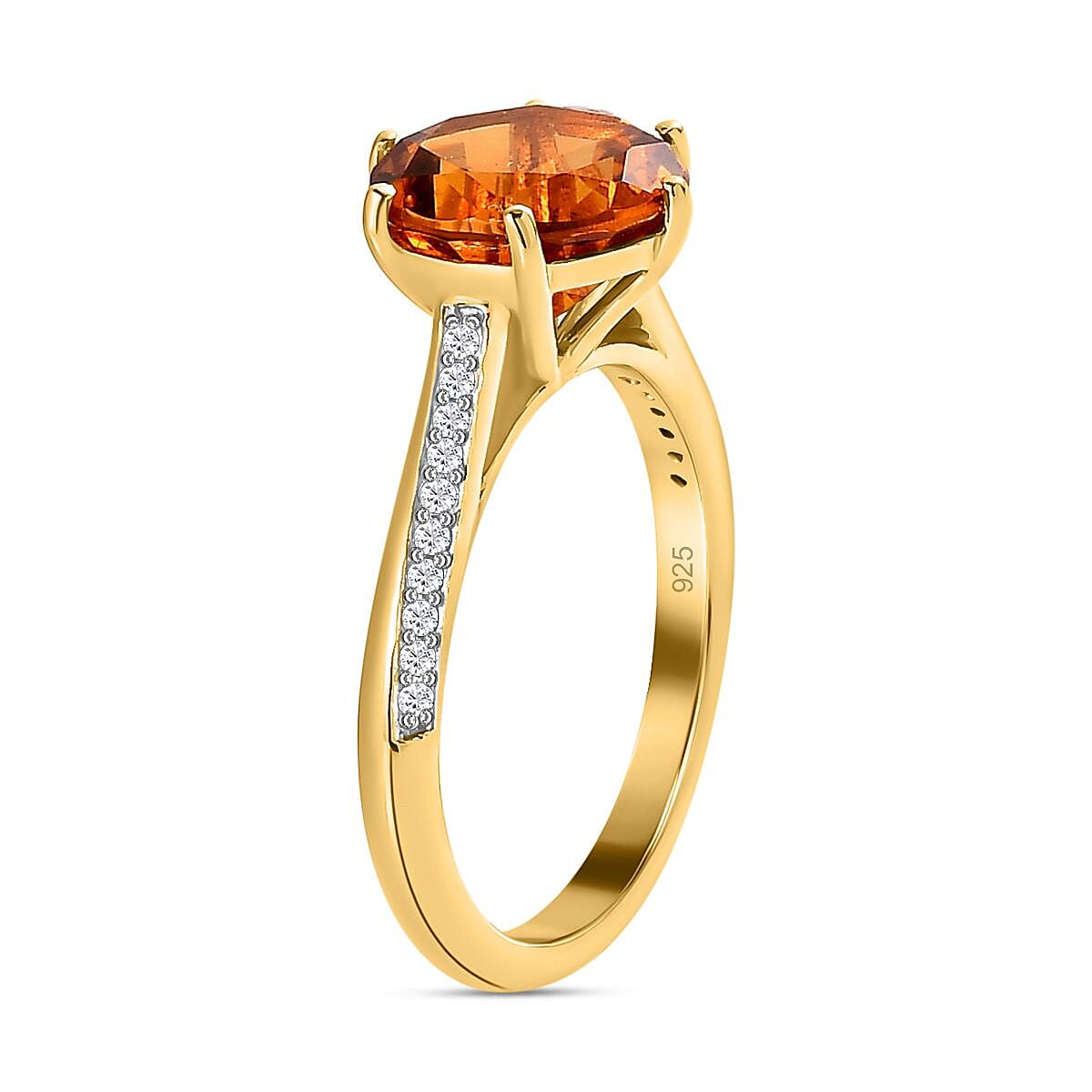 Serra Gaucha Citrine and Moissanite Ring in 18K Vermeil Yellow Gold Plated Sterling Silver 2.85 Ct 7538136 3