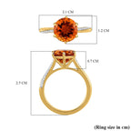Serra Gaucha Citrine and Moissanite Ring in 18K Vermeil Yellow Gold Plated Sterling Silver 2.85 Ct
