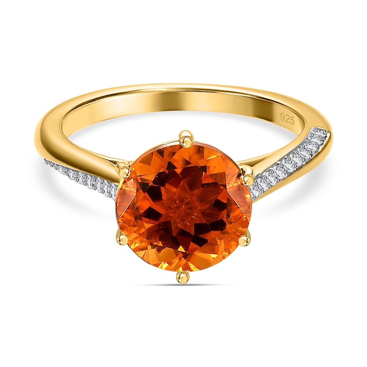 Serra Gaucha Citrine and Moissanite Ring in 18K Vermeil Yellow Gold Plated Sterling Silver 2.85 Ct 7538137 0
