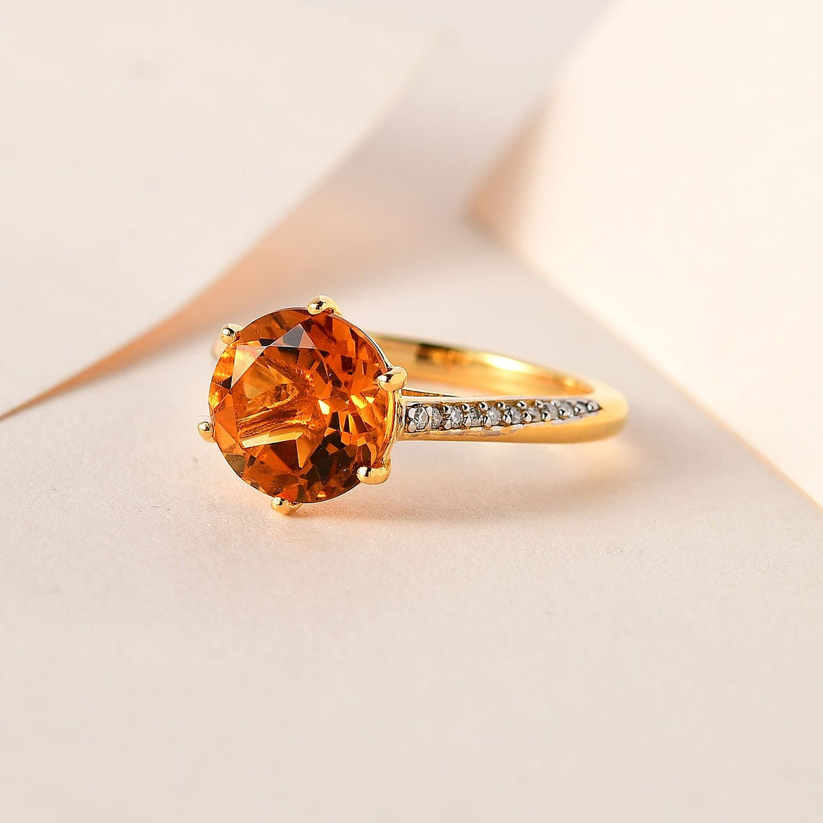 Serra Gaucha Citrine and Moissanite Ring in 18K Vermeil Yellow Gold Plated Sterling Silver 2.85 Ct 7538137 1