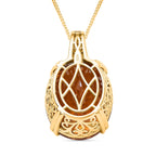 Serra Gaucha Citrine, Moissanite Pendant with Chain (Size 20) in 18K  Vermeil Yellow Gold Plated Sterling Silver 49.72 Ct.