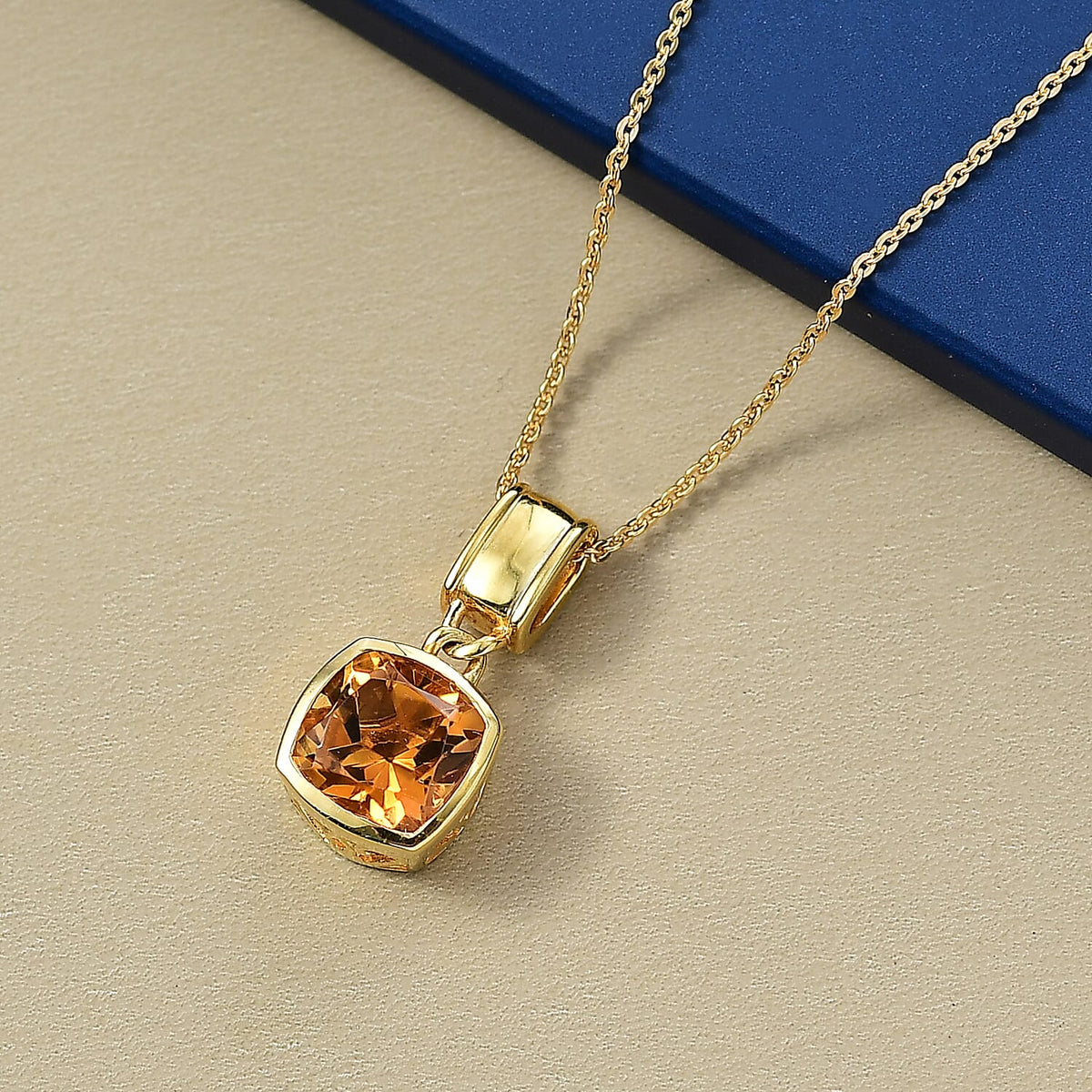 D'Joy Serra Gaucha Citrine Pendant with Chain (Size 20) in Yellow Gold Plated Sterling Silver 2.34 Ct. 4424827 3