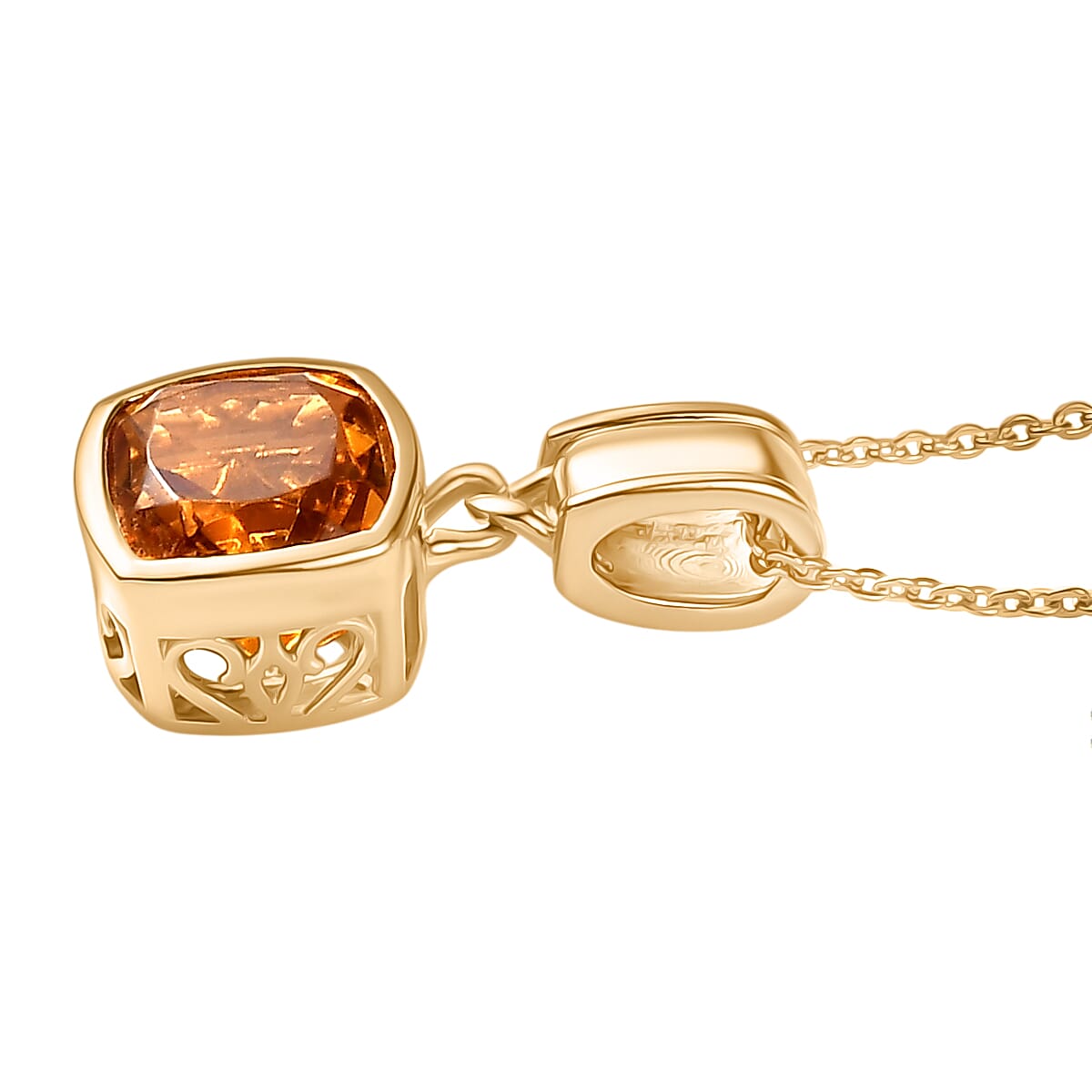 D'Joy Serra Gaucha Citrine Pendant with Chain (Size 20) in Yellow Gold Plated Sterling Silver 2.34 Ct. 4424827 4
