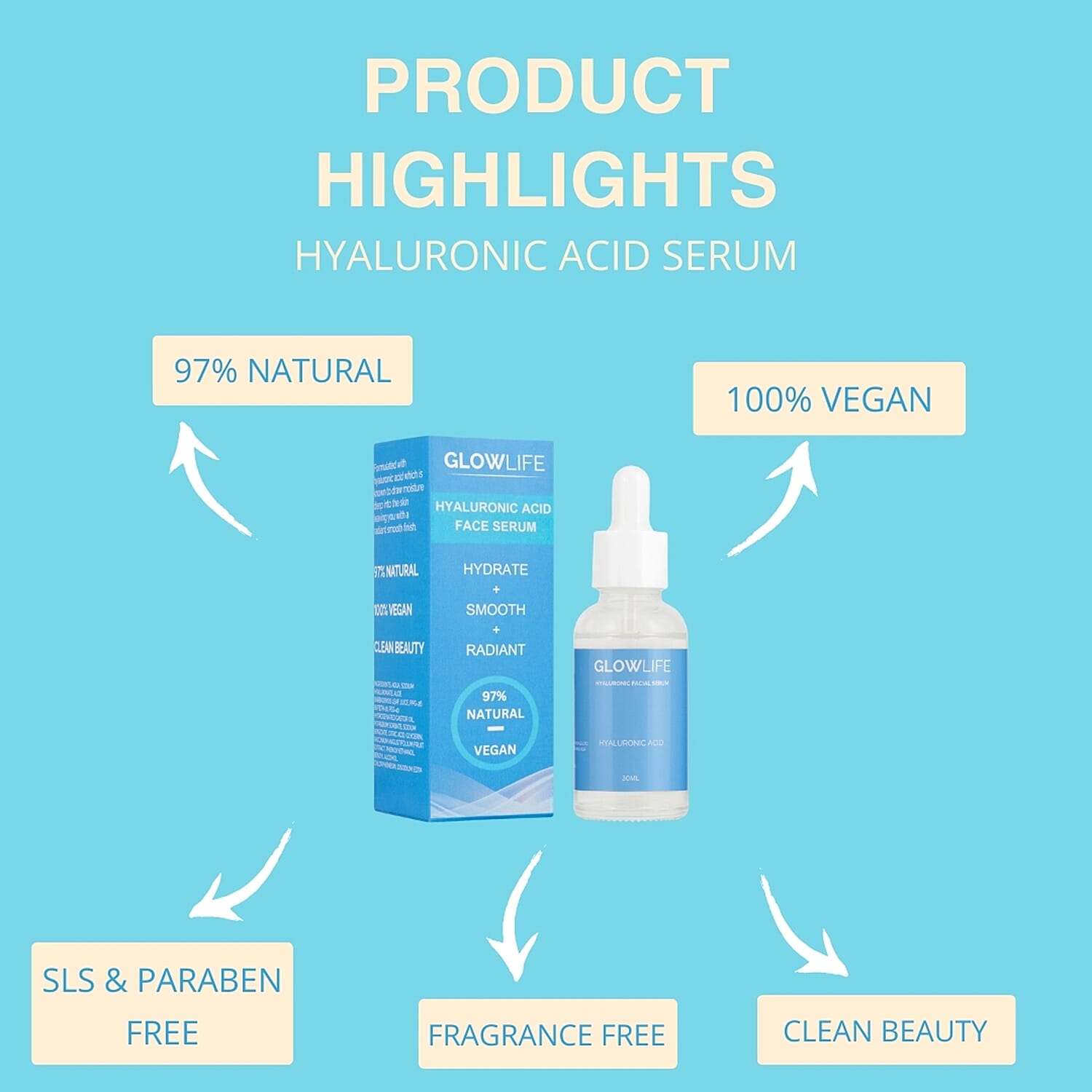 Glowlife Hyaluronic Acid Serum 30ml 7675678 2