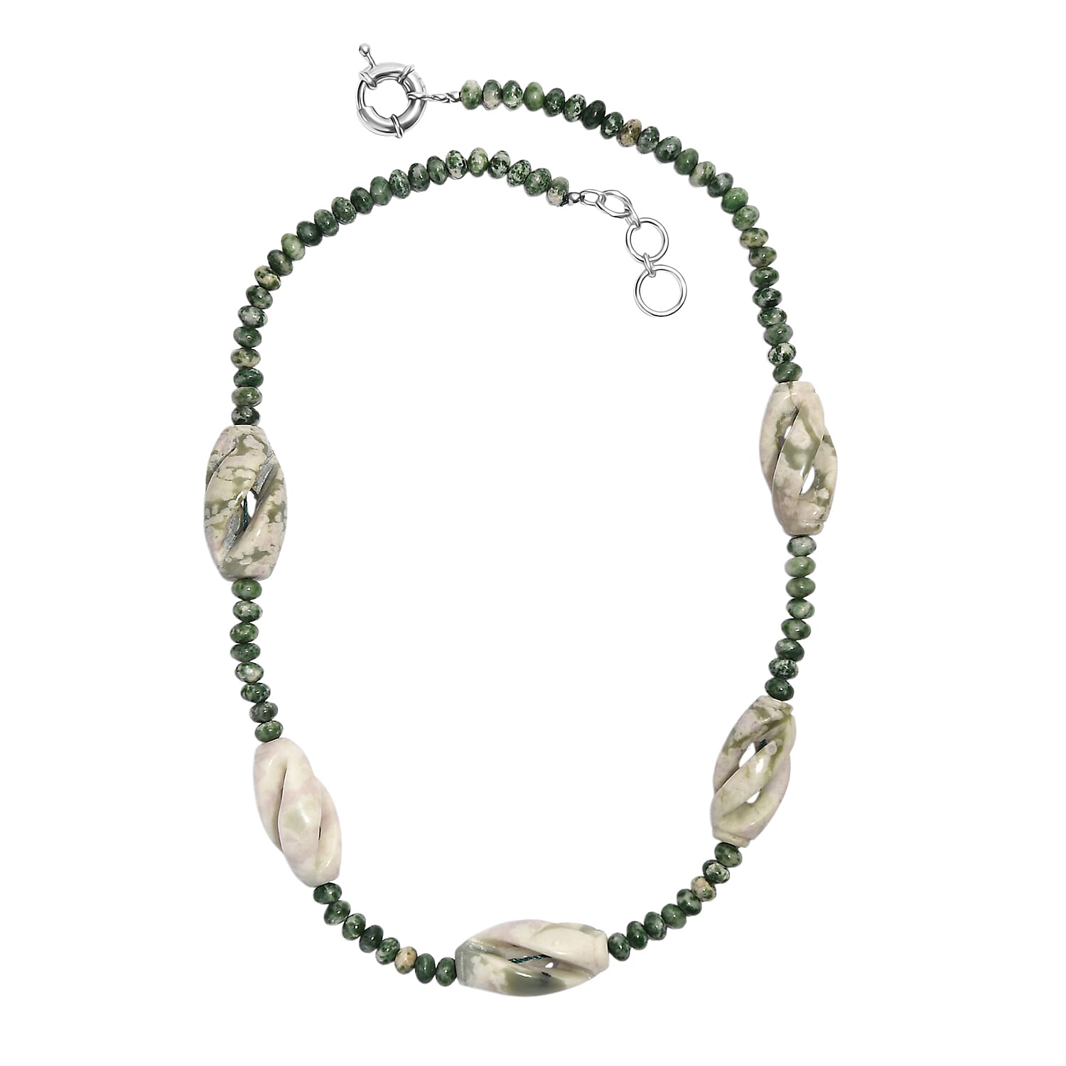 Sesame Jasper &amp; Green  Agate Necklace (Size 20 - 1 Ext) 8267446 4