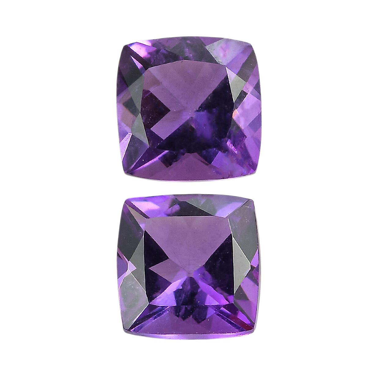Set Of 2 African Amethyst Cushion Cut 5X5 mm Gemstone, 1.12 Ct 8503637 0
