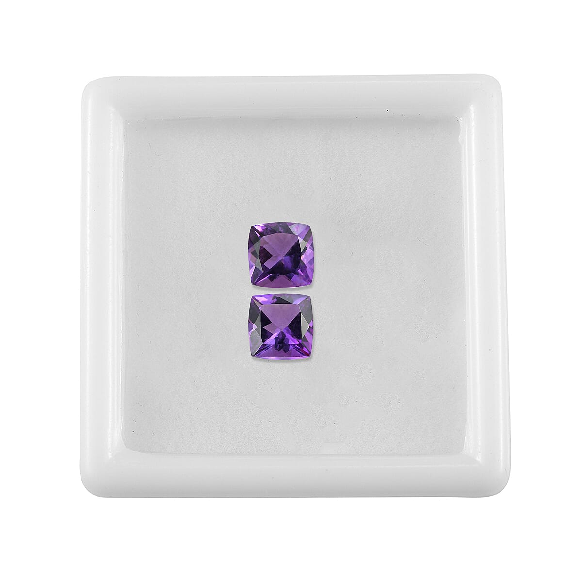 Set Of 2 African Amethyst Cushion Cut 5X5 mm Gemstone, 1.12 Ct 8503637 4