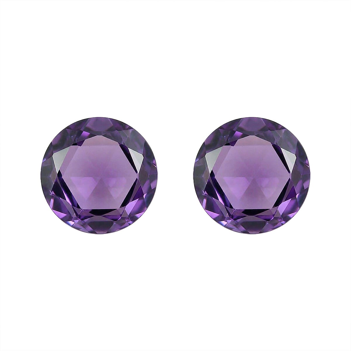 Set Of 2 African Amethyst Round 5 mm Gemstone, 1.09 Ct V32512347 0