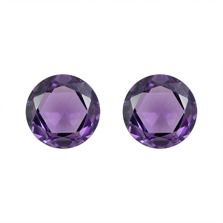 Set Of 2 African Amethyst Round 5 mm Gemstone, 1.09 Ct 8503994 1
