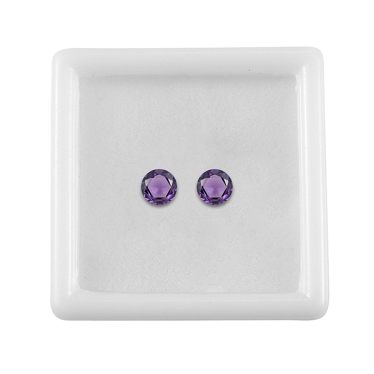 Set Of 2 African Amethyst Round 5 mm Gemstone, 1.09 Ct V32512347 4